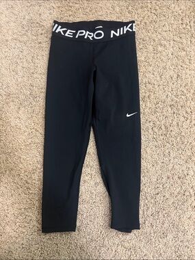 Nike Black Women’s ' Pro Compression Leggings with White Swoosh